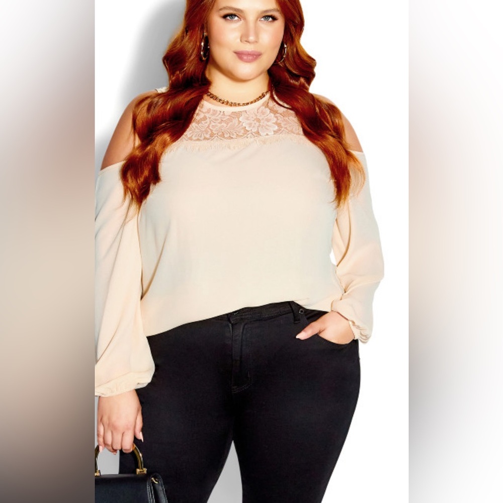 City Chic Natalia top . Buff. Size 20W new in package